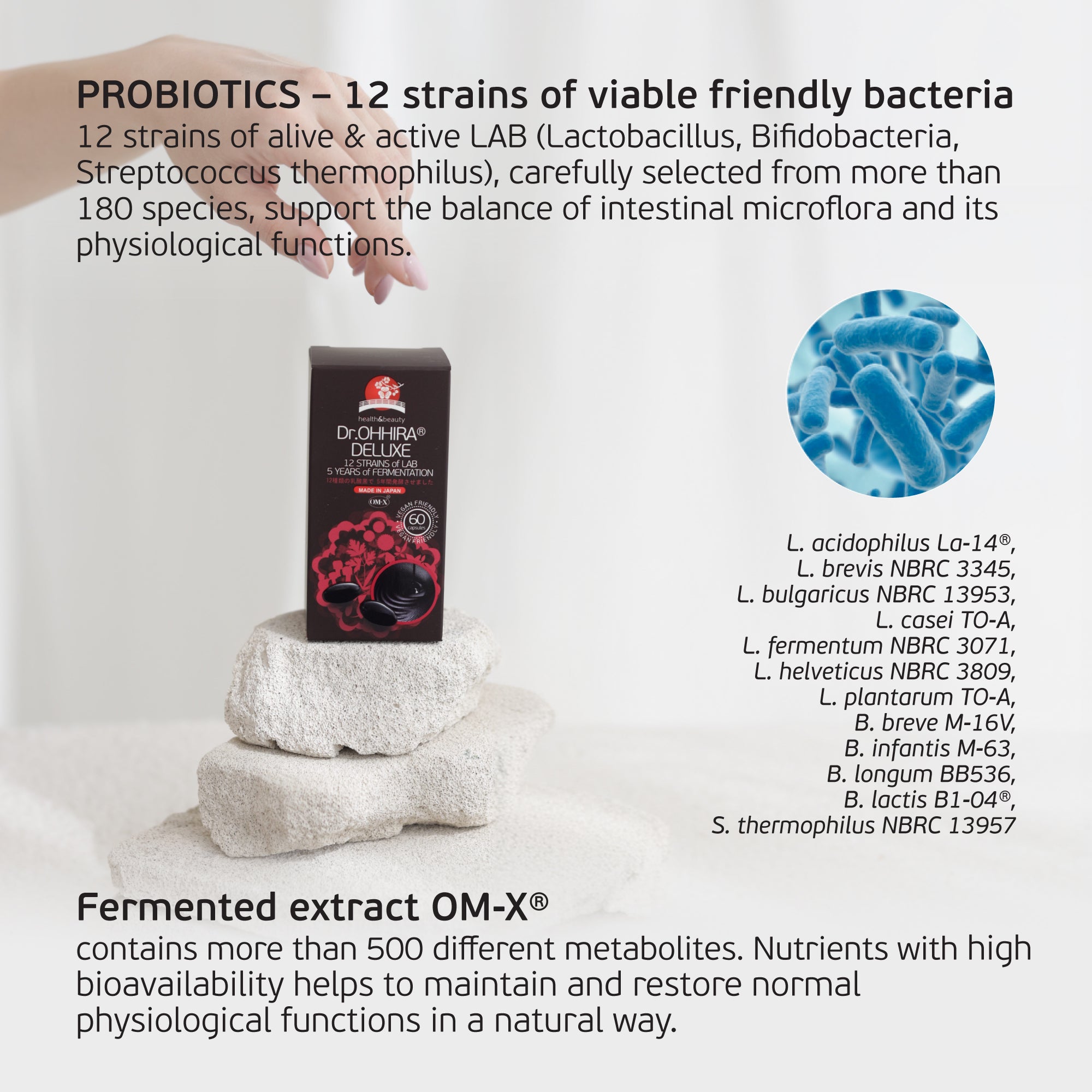Dr.OHHIRA® DELUXE - 12 strains of LAB PROBIOTICS - 5 years of fermentation - (VEGAN FRIENDLY)